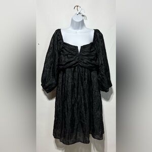 ARULA Women’s Baby Doll Mini Dress Flower Size A ( 1X) New With Tags‎ Black